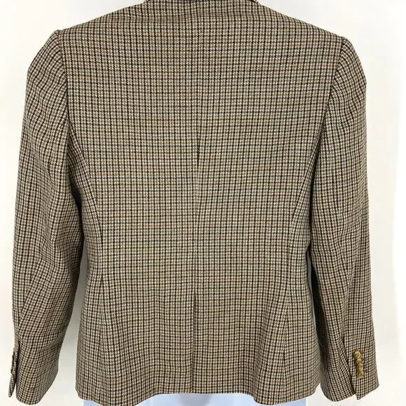 Brooks Brothers "346" Womens Houndstooth Wool Blazer Size 12 - Picture 4 of 10